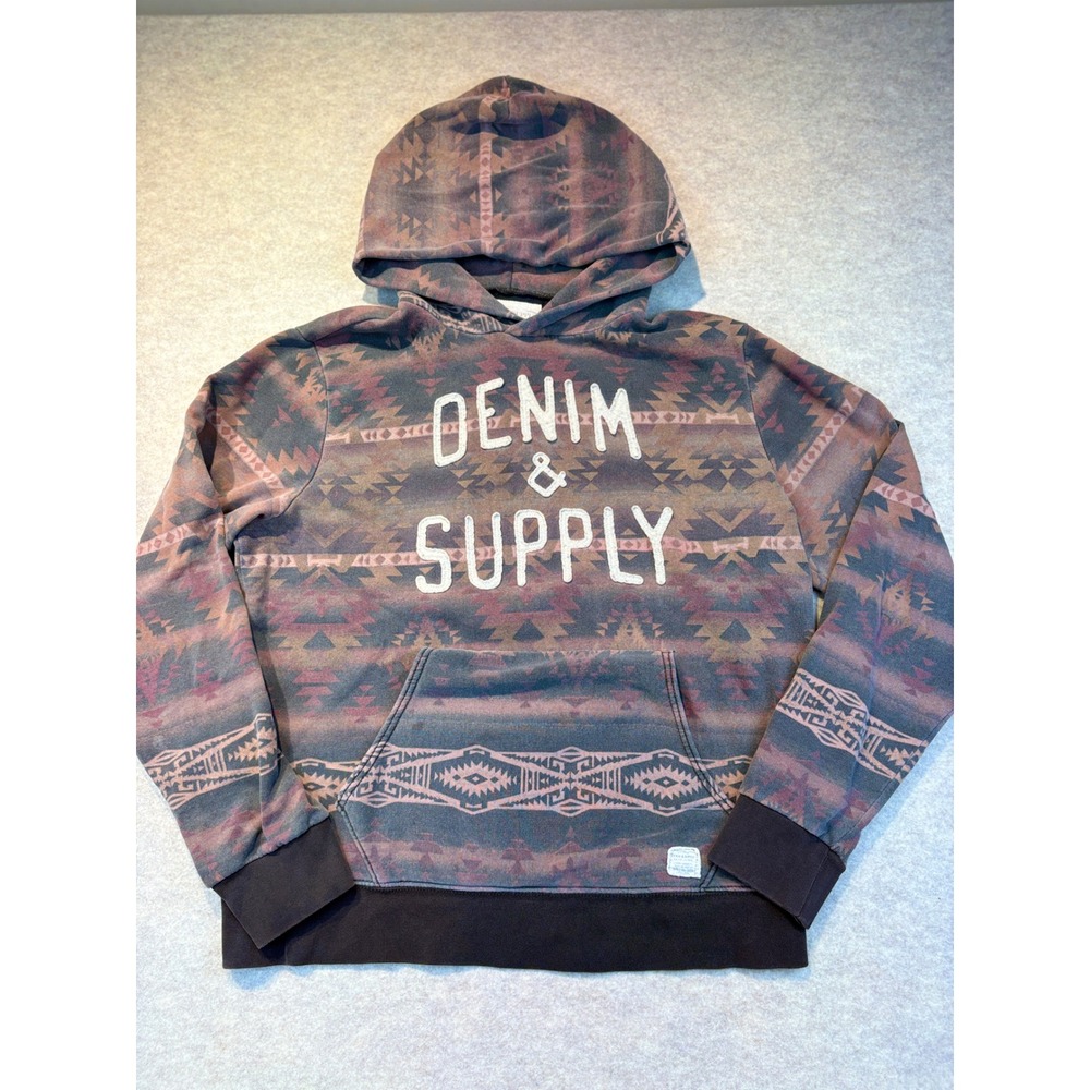 Denim & Supply Ralph Lauren Mens Large Southwestern Geometric Logo Hoodie